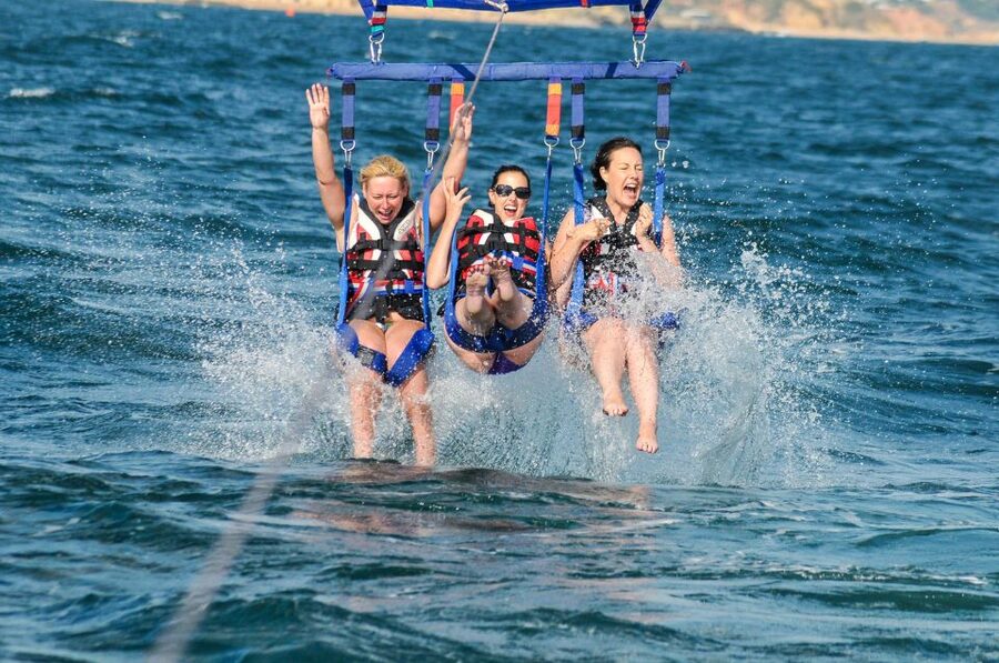 Albufeira: Single, Double or Triple Parasailing Tour - From Albufeira Marina to the boat