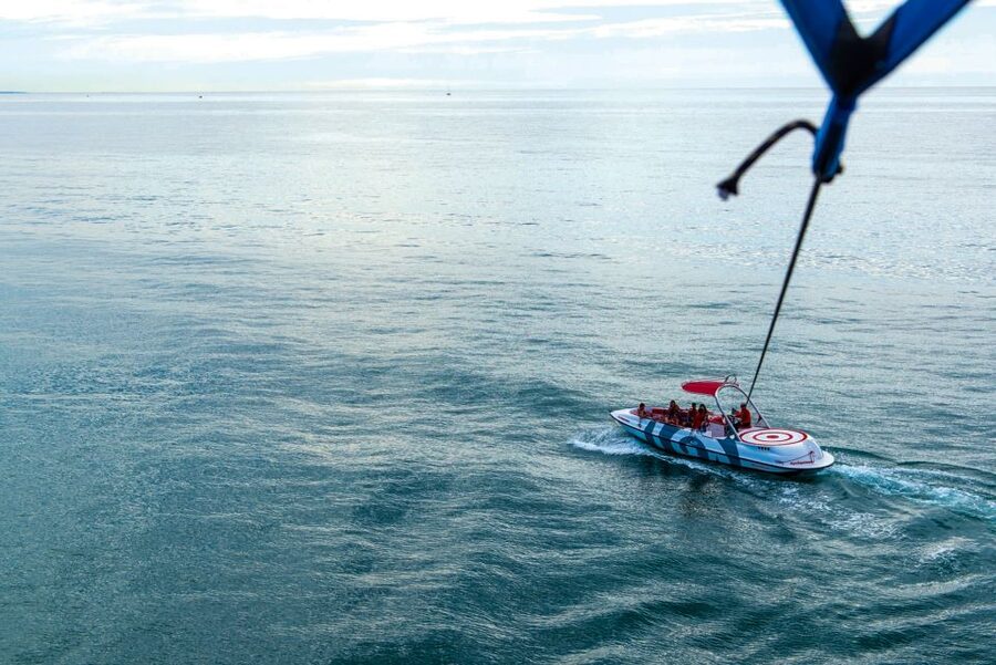 Albufeira: Single, Double or Triple Parasailing Tour - The optional water touch