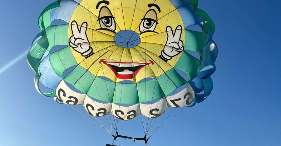 Alicante: Parasailing and Boat Ride - Getting fitted for the parasail flight