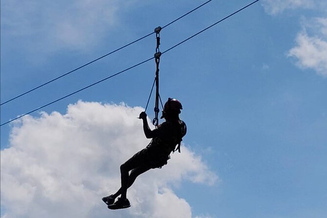 Bali: Zipline + Watersport Trio (Jetski, Parasailing, BananaBoat) - Flying above the rice fields at U Fun Field