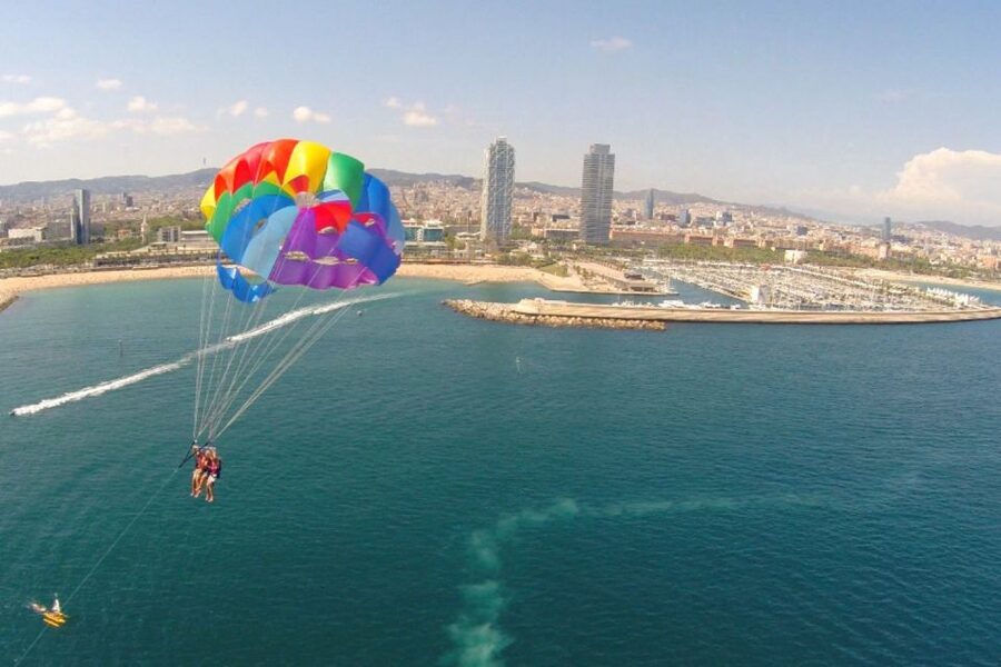Barcelona: Small-Group Parasailing Experience - Barcelona from 150 meters up
