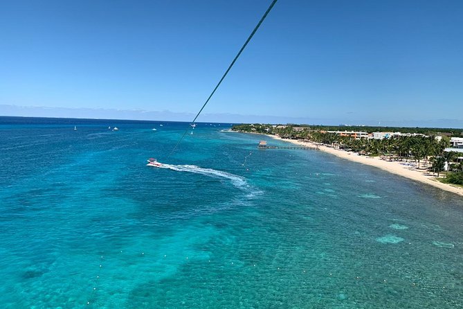 Best Parasailing Cozumel + Locker - Taking off from San Francisco Beach Club