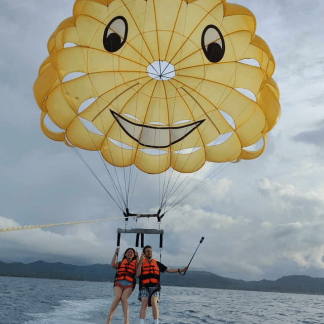 Boracay: Island Hopping with Lunch and Parasailing - Seeing Boracay from the boat and the sky