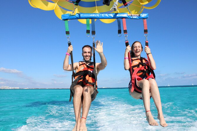 Cancun Fly and Swim Parasailing and Snorkeling Combo Tour - One morning, two very different Cancun views