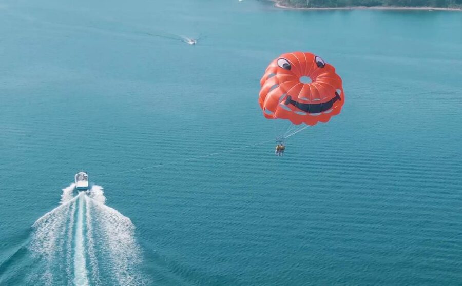 Corfu: Parasailing Adventure Near Corfu Town - Taking off from the Dassia Ski Club