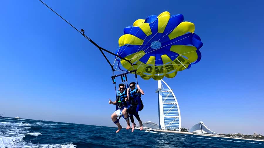 Dubai: Burj Al Arab Parasailing, Ice Cream, Pics, and Videos - Taking Off Near Burj Al Arab
