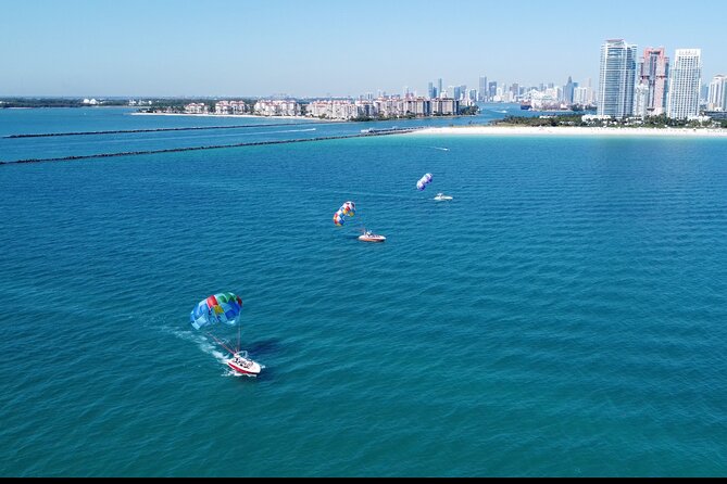 Fly South Beach Via Flysobe Parasail - Miami Beach, South Pointe Park, and the skyline view