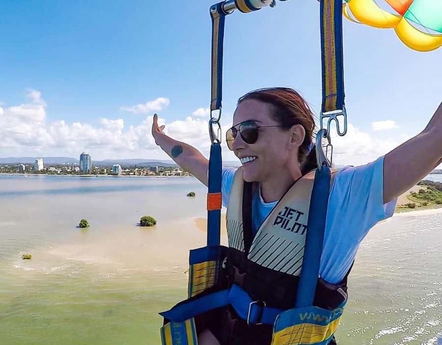 Gold Coast: Surfers Parasailing with Free Photos - The safety briefing comes before the fun