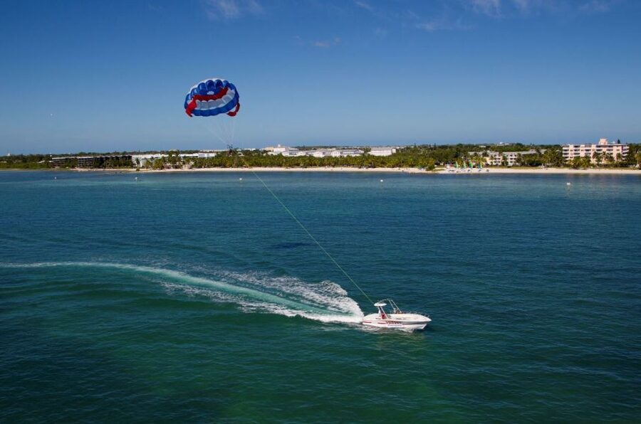 Key West Parasailing at Smathers Beach - The water dip adds a playful finish