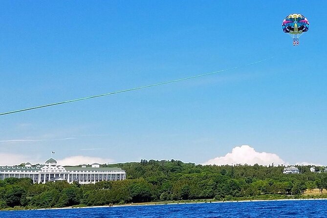 Mackinac Island Parasailing - Taking off from the flight deck