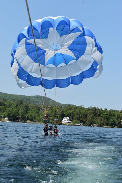 New York: Lake George Parasailing Experience - What happens at the blue parasail booth