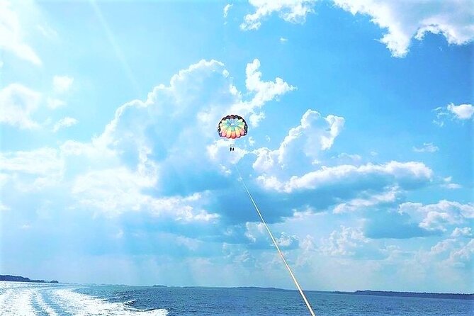 Parasailing Adventure at the Hilton Head Island - What the Calibogue Sound flight looks like