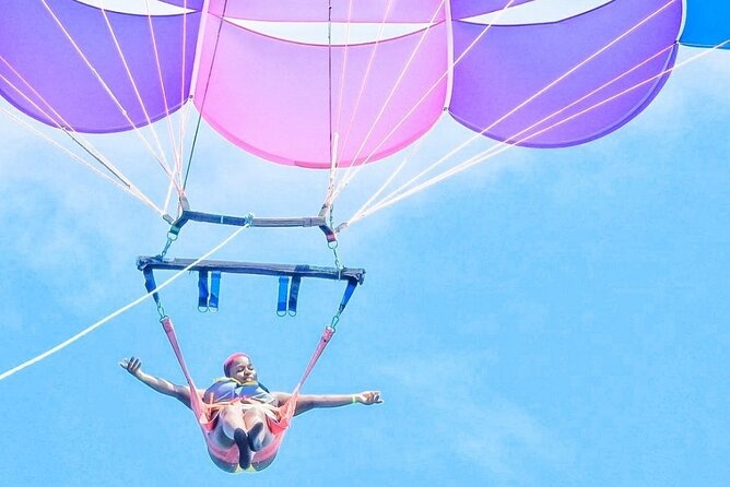 Parasailing, Blue Hole Mineral Spring, Seven Mile Beach - Puerto Seco Beach and the Route Details to Clarify