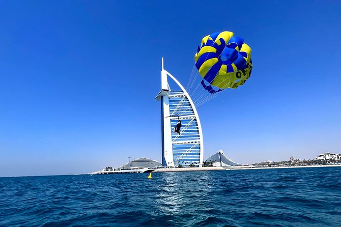 Parasailing in Dubai - Burj Al Arab View - What the small boat setup means