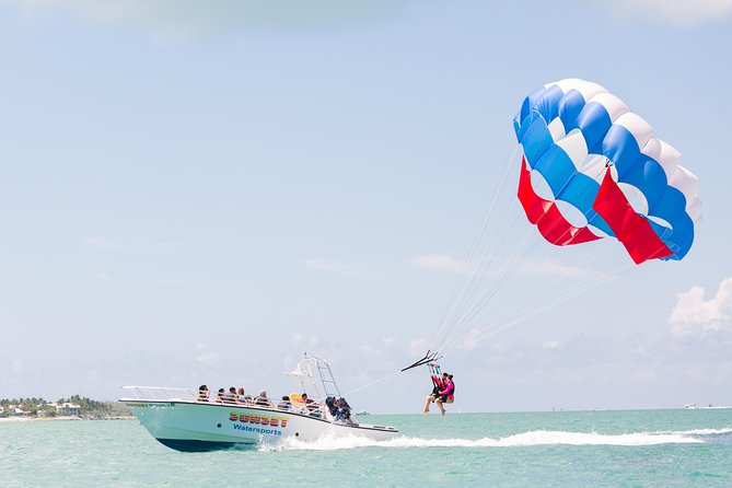 Parasailing in Key West at Smathers Beach - Rising above Smathers Beach