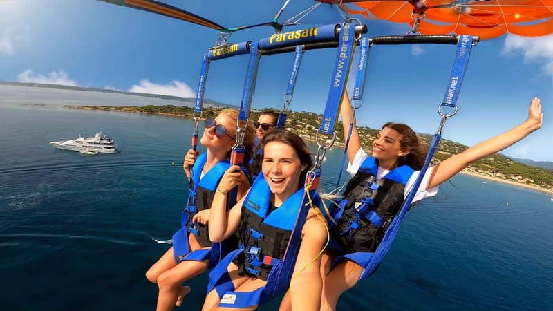 Parasailing on the French Riviera - Taking Off From Mandelieu Watersports
