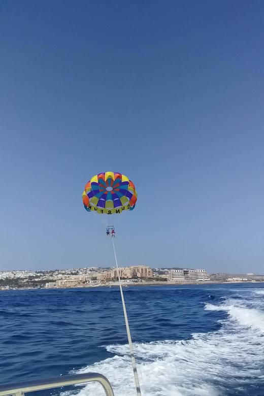 St. Julian's: Malta Parasailing Adventure with Photos - Taking off from Sun & Fun Water Sports