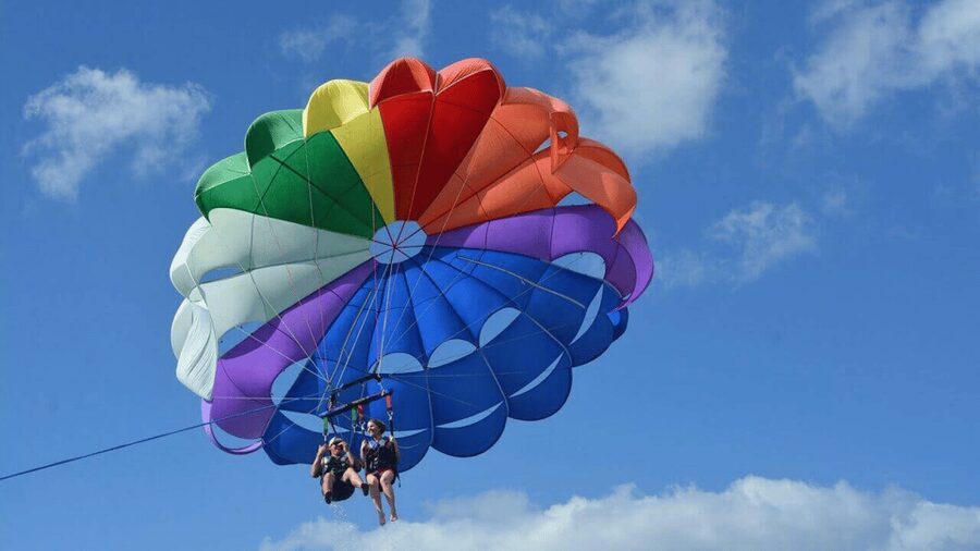St. Julian's: Malta Parasailing Adventure with Photos - Getting fitted for the parasail